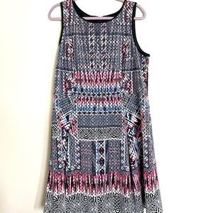 Harper Liv Abstract Fit and Flare Dress